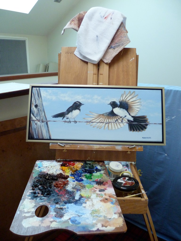 Willie Wagtails on Wire Copyright Megan Spiers